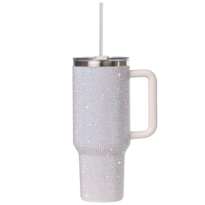 Frostbuddy™ STP GOODS Stainless Steel Rhinestone Insulated Tumbler with Handle Lid - Insulated Travel Tumbler Cup
