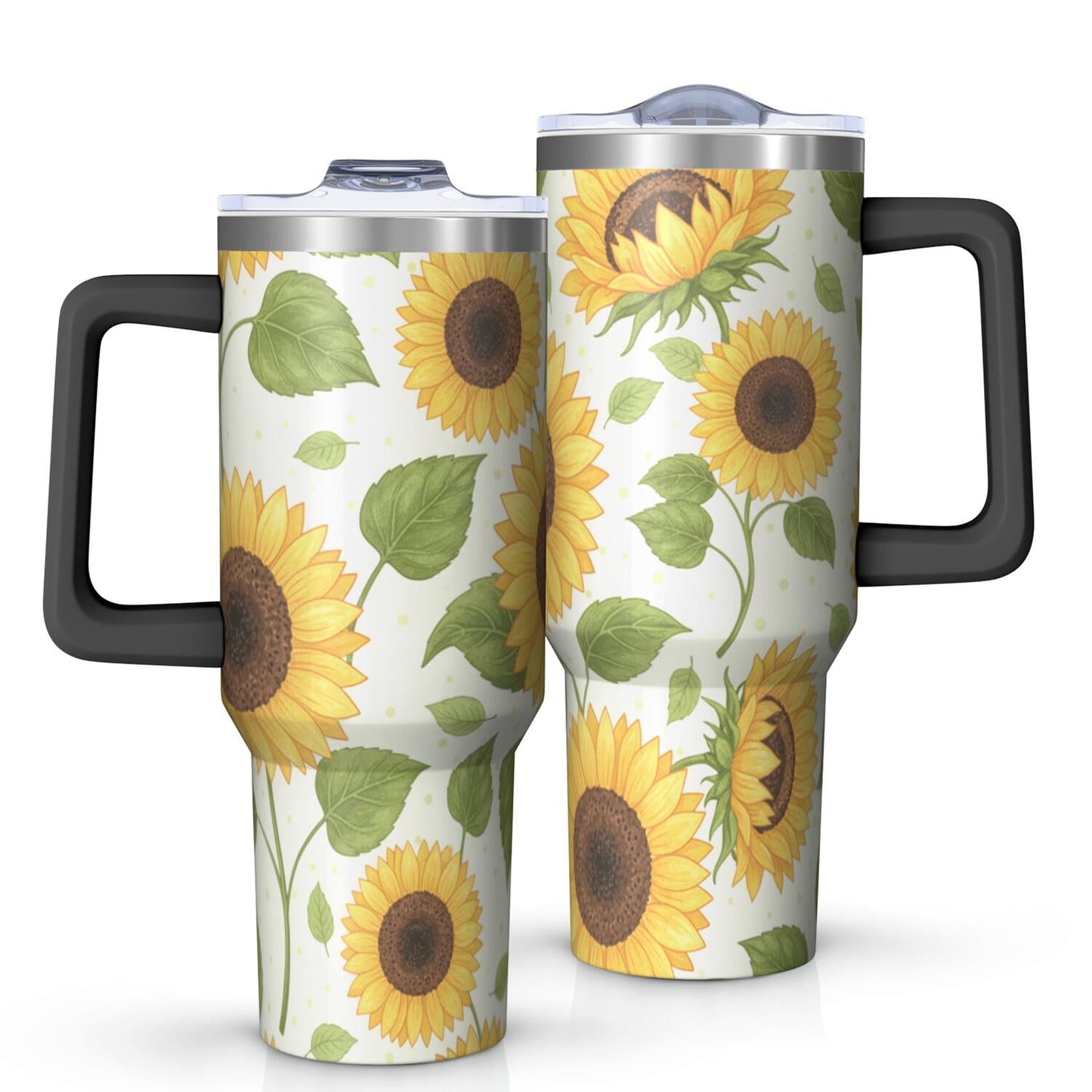 Frostbuddy™ Leopard Print 40oz Tumbler with Handle and Straw, Large Capacity Travel - Reusable Stainless Steel Cup
