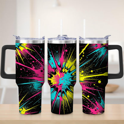 Frostbuddy™ Premium Vibrant Color Burst Stainless Steel Tumbler, 30oz - Insulated Travel Tumbler Cup