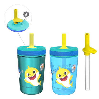 Frostbuddy™ Zak Designs 12oz and 15oz 2-Pack Straw Tumbler Stainless Steel - Insulated Travel Tumbler Cup