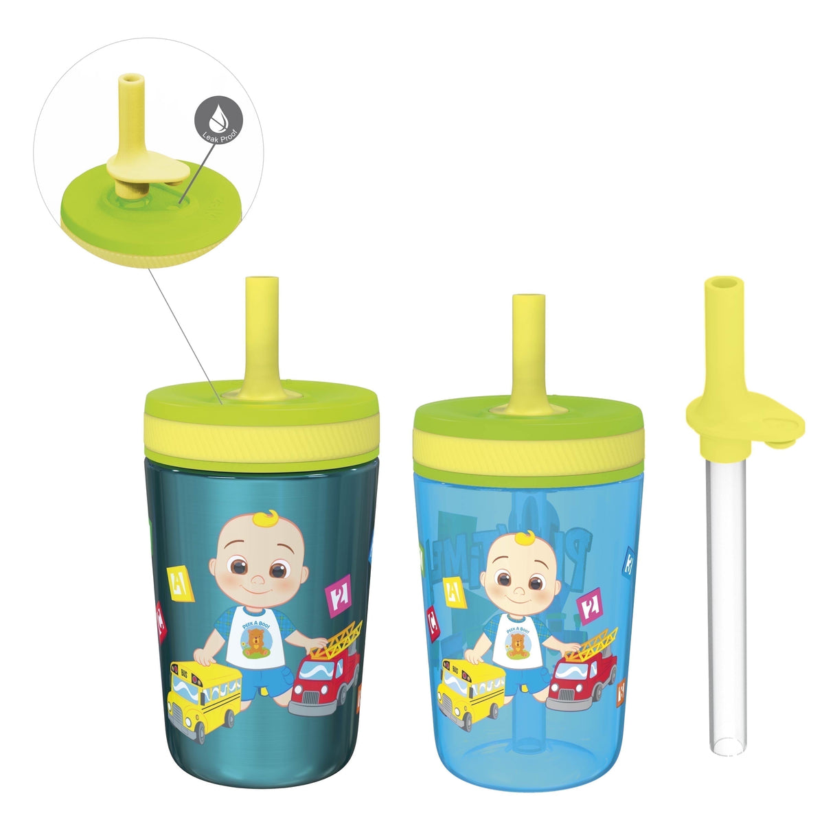 Frostbuddy™ Zak Designs 12oz and 15oz 2-Pack Straw Tumbler Stainless Steel - Insulated Travel Tumbler Cup