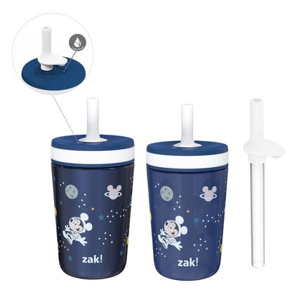 Frostbuddy™ Zak Designs 12oz and 15oz 2-Pack Straw Tumbler Stainless Steel - Insulated Travel Tumbler Cup
