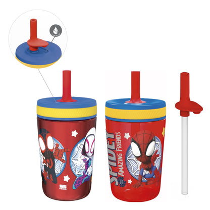 Frostbuddy™ Zak Designs 12oz and 15oz 2-Pack Straw Tumbler Stainless Steel - Insulated Travel Tumbler Cup
